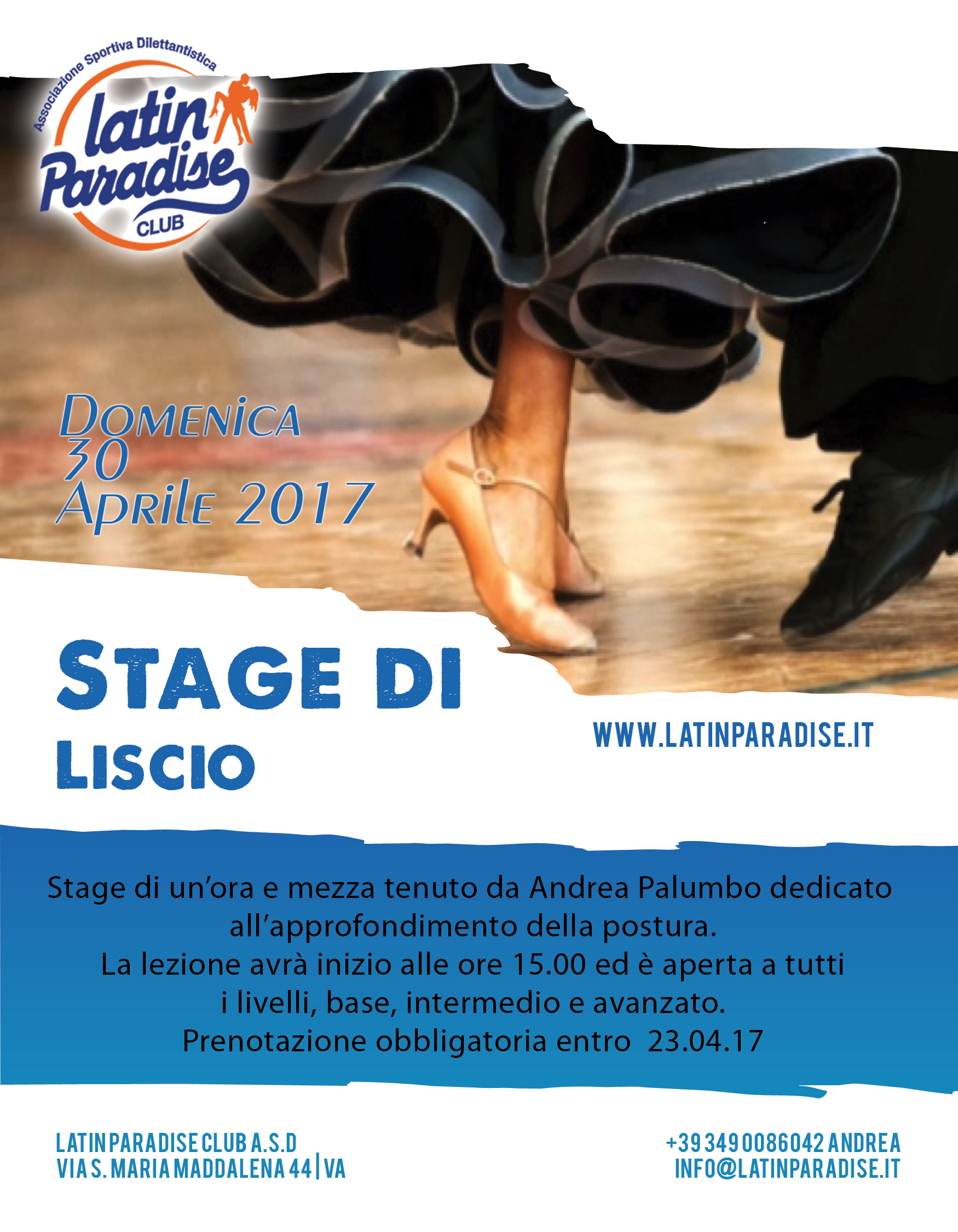 Domenica 30 aprile stage di liscio